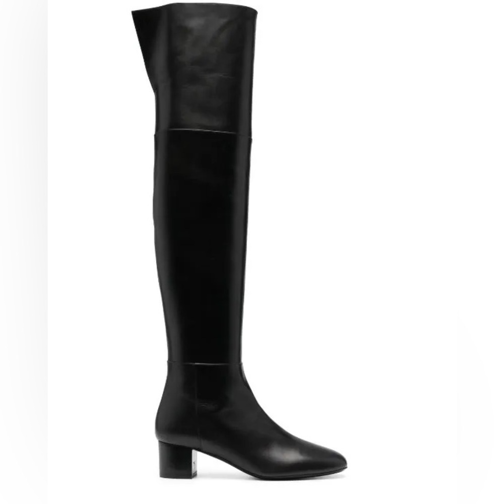 $2290 Tom Ford black knee high black leather boots 39